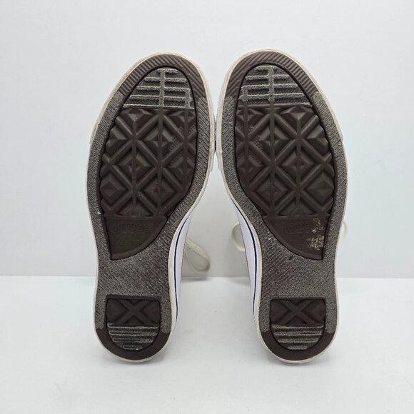 Converse | Chuck Taylor's All-Star distressed white canvas hi-top sneakers WMS 6 - Picture 8 of 8